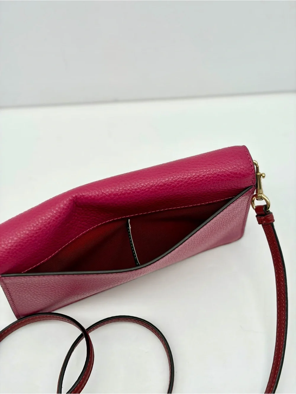 Coach Pebbled Leather Embossed Crossbody - Rose Pink